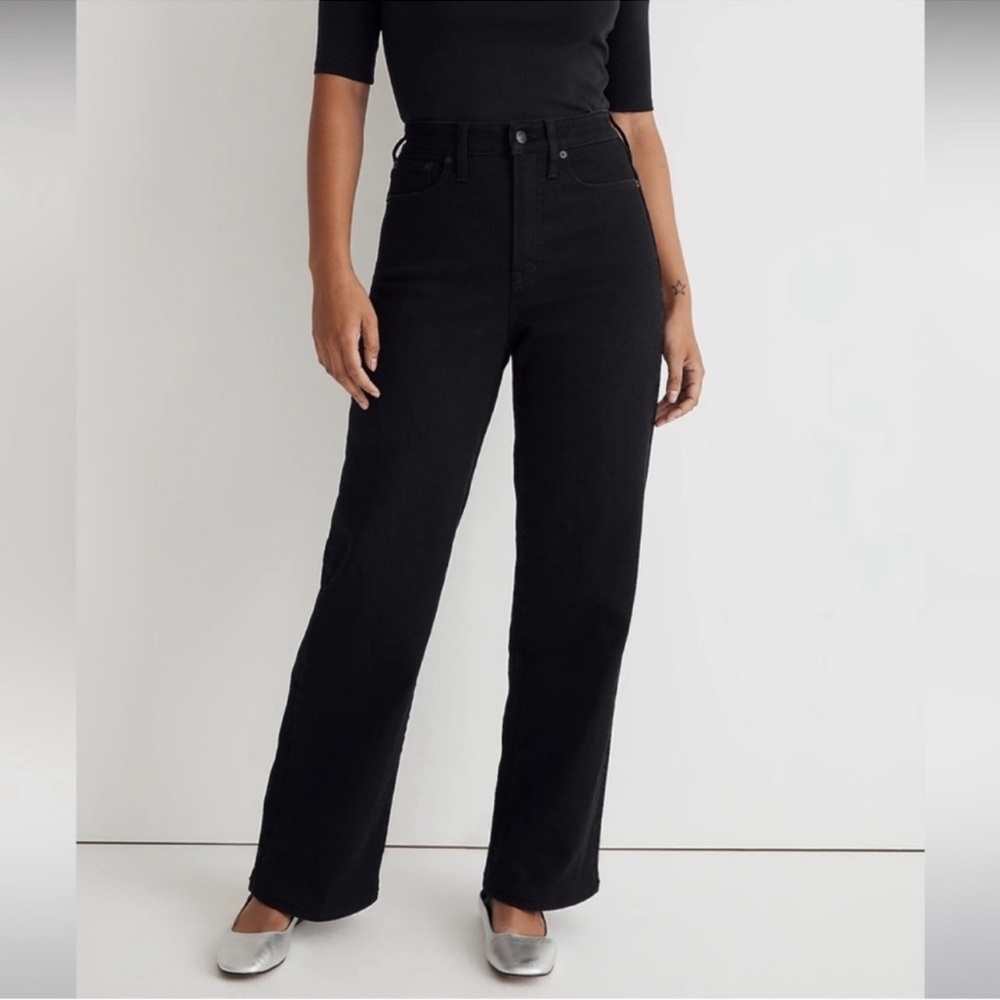 Madewell NWT Curvy Perfect Vintage Wide-Leg Jean Size 28 Black Rinse Wash